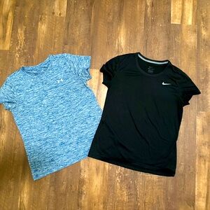 Under Armor and Nike Dri Fit shirts